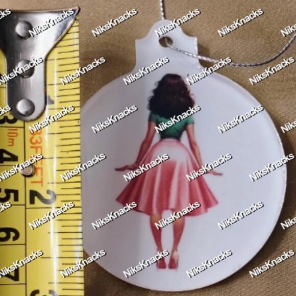 Pink & Green Holiday Magic! Sorority-Inspired Flat Ornaments – Pretty Pose - Picture 3 of 11